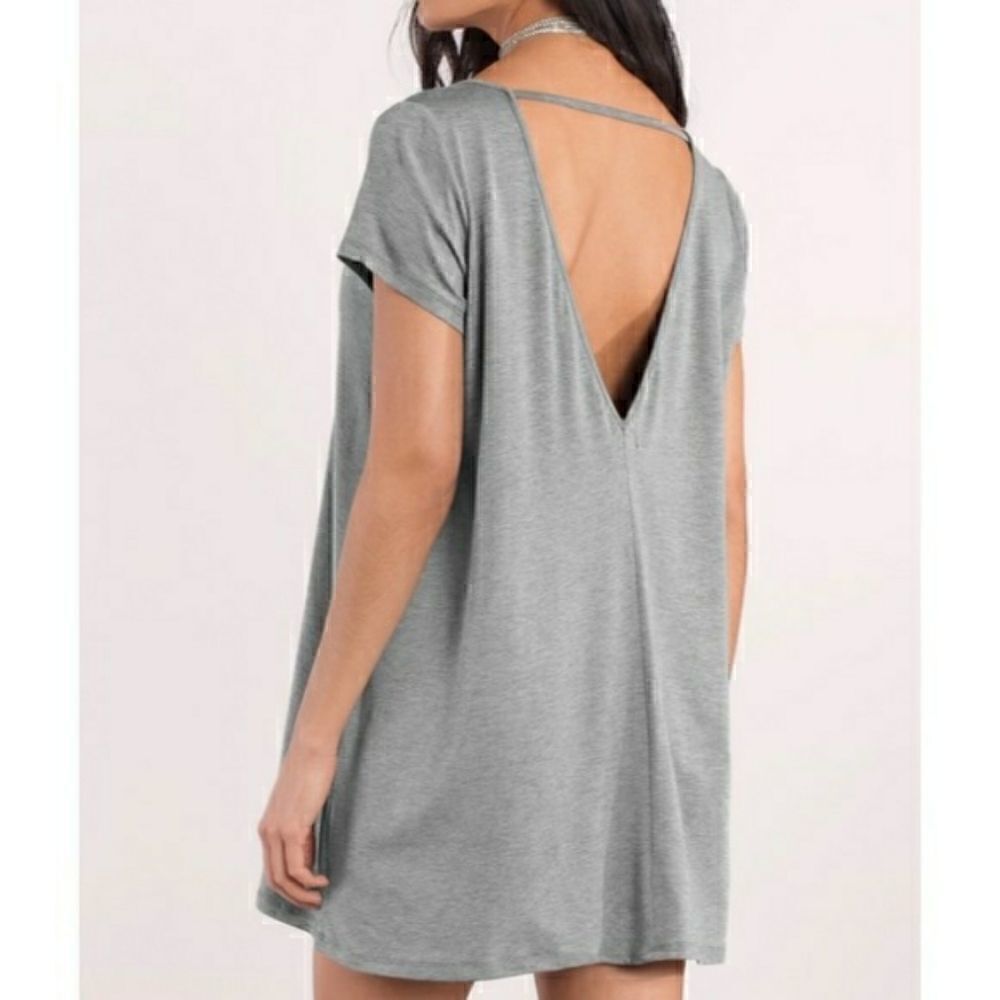 Tobi grey loose fit tshirt dress open back size M